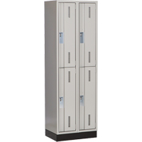 Concorde Heavy-Duty Lockers, 2 -tier, Bank of 2, 24" x 18" x 76", Steel, Grey, Welded (Assembled) Sécurité Médic