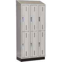 Concorde Heavy-Duty Lockers, 2 -tier, Bank of 3, 36" x 18" x 82", Steel, Grey, Welded (Assembled) Sécurité Médic