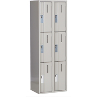 Concorde Heavy-Duty Lockers, 3 -tier, Bank of 2, 24" x 18" x 72", Steel, Grey, Welded (Assembled) Sécurité Médic