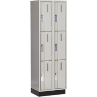Concorde Heavy-Duty Lockers, 3 -tier, Bank of 2, 24" x 18" x 76", Steel, Grey, Welded (Assembled) Sécurité Médic