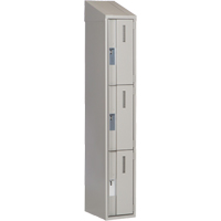 Concorde Heavy-Duty Lockers, 3 -tier, 12" x 18" x 78", Steel, Grey, Welded (Assembled) Sécurité Médic
