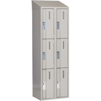 Concorde Heavy-Duty Lockers, 3 -tier, Bank of 2, 24" x 18" x 78", Steel, Grey, Welded (Assembled) Sécurité Médic