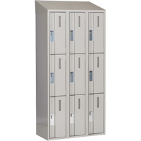 Concorde Heavy-Duty Lockers, 3 -tier, Bank of 3, 36" x 18" x 78", Steel, Grey, Welded (Assembled) Sécurité Médic