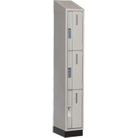 Concorde Heavy-Duty Lockers, 3 -tier, 12" x 18" x 82", Steel, Grey, Welded (Assembled) Sécurité Médic