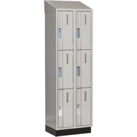 Concorde Heavy-Duty Lockers, 3 -tier, Bank of 2, 24" x 18" x 82", Steel, Grey, Welded (Assembled) Sécurité Médic