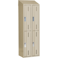 Casiers robustes Concorde, 2 niveaux, Bloc de 2, 24" x 18" x 78", Acier, Beige, Soud&eacute; (assembl&eacute;) Sécurité Médic