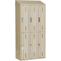 Concorde Heavy-Duty Lockers, 2 -tier, Bank of 3, 36" x 18" x 78", Steel, Beige, Welded (Assembled) Sécurité Médic