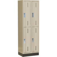Concorde Heavy-Duty Lockers, 2 -tier, Bank of 2, 24" x 18" x 76", Steel, Beige, Welded (Assembled) Sécurité Médic