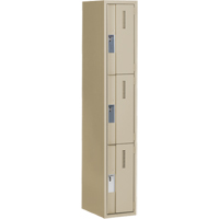 Concorde Heavy-Duty Lockers, 3 -tier, 12" x 18" x 72", Steel, Beige, Welded (Assembled) Sécurité Médic