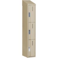 Concorde Heavy-Duty Lockers, 3 -tier, 12" x 18" x 78", Steel, Beige, Welded (Assembled) Sécurité Médic
