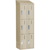 Concorde Heavy-Duty Lockers, 3 -tier, Bank of 2, 24" x 18" x 78", Steel, Beige, Welded (Assembled) Sécurité Médic