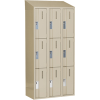Concorde Heavy-Duty Lockers, 3 -tier, Bank of 3, 36" x 18" x 78", Steel, Beige, Welded (Assembled) Sécurité Médic