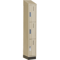 Concorde Heavy-Duty Lockers, 3 -tier, 12" x 18" x 82", Steel, Beige, Welded (Assembled) Sécurité Médic