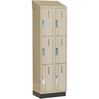 Concorde Heavy-Duty Lockers, 3 -tier, Bank of 2, 24" x 18" x 82", Steel, Beige, Welded (Assembled) Sécurité Médic