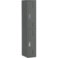 Concorde Heavy-Duty Lockers, 2 -tier, 12" x 18" x 72", Steel, Charcoal, Welded (Assembled) Sécurité Médic