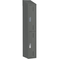 Concorde Heavy-Duty Lockers, 2 -tier, 12" x 18" x 78", Steel, Charcoal, Welded (Assembled) Sécurité Médic