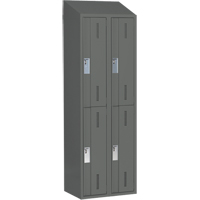 Casiers robustes Concorde, 2 niveaux, Bloc de 2, 24" x 18" x 78", Acier, Charbon, Soud&eacute; (assembl&eacute;) Sécurité Médic