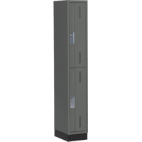 Concorde Heavy-Duty Lockers, 2 -tier, 12" x 18" x 76", Steel, Charcoal, Welded (Assembled) Sécurité Médic
