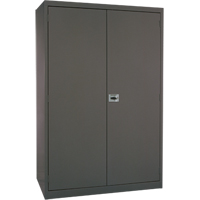 Deep Hi-Boy Storage Cabinet, Steel, 4 Shelves, 72" H x 36" W x 24" D, Charcoal Sécurité Médic