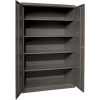 Deep Hi-Boy Storage Cabinet, Steel, 4 Shelves, 72" H x 36" W x 24" D, Charcoal Sécurité Médic