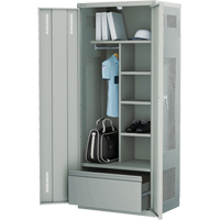 Deluxe Gear Locker, Steel, 36" W x 24" D x 72" H, Grey Sécurité Médic