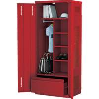 Deluxe Gear Locker, Steel, 36" W x 24" D x 72" H, Red Sécurité Médic