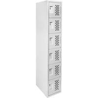 Clean-Line Perforated Lockerette, 6 -tier, 12" x 72" x 12", Steel Sécurité Médic