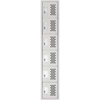Clean-Line Perforated Lockerette, 6 -tier, 12" x 72" x 12", Steel Sécurité Médic