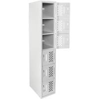 Clean-Line Perforated Lockerette, 6 -tier, 12" x 72" x 12", Steel Sécurité Médic