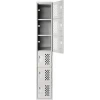 Clean-Line Perforated Lockerette, 6 -tier, 12" x 72" x 12", Steel Sécurité Médic