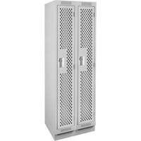 Casiers Clean Line, Bloc de 2, 24" x 18" x 76", Acier, Gris, Rivet (assembl&eacute;), Perfor&eacute; Sécurité Médic