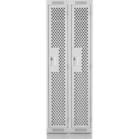 Casiers Clean Line, Bloc de 2, 24" x 18" x 76", Acier, Gris, Rivet (assembl&eacute;), Perfor&eacute; Sécurité Médic
