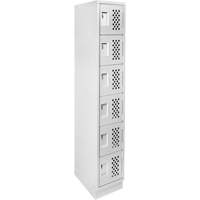 Clean-Line Perforated Lockerette, 6 -tier, 12" x 72" x 12", Steel Sécurité Médic