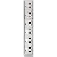 Clean-Line Perforated Lockerette, 6 -tier, 12" x 72" x 12", Steel Sécurité Médic