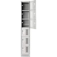 Clean-Line Perforated Lockerette, 6 -tier, 12" x 72" x 12", Steel Sécurité Médic
