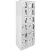 Clean-Line Perforated Lockerette, 6 -tier, Bank of 2, 12" x 72" x 12", Steel Sécurité Médic