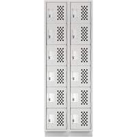 Clean-Line Perforated Lockerette, 6 -tier, Bank of 2, 12" x 72" x 12", Steel Sécurité Médic
