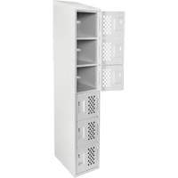 Clean-Line Perforated Lockerette, 6 -tier, 12" x 72" x 12", Steel Sécurité Médic