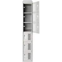 Clean-Line Perforated Lockerette, 6 -tier, 12" x 72" x 12", Steel Sécurité Médic