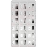 Petit casier perfor&eacute; Clean-Line, 6 niveaux, Bloc de 3, 12" x 72" x 12", Acier Sécurité Médic