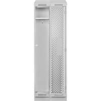 Clean Line Lockers, Bank of 2, 24" x 12" x 82", Steel, Grey, Rivet (Assembled), Perforated Sécurité Médic