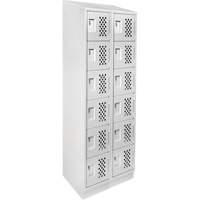 Clean-Line Perforated Lockerette, 6 -tier, Bank of 2, 12" x 72" x 12", Steel Sécurité Médic