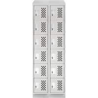 Clean-Line Perforated Lockerette, 6 -tier, Bank of 2, 12" x 72" x 12", Steel Sécurité Médic