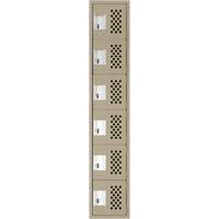 Assembled Lockerettes Clean Line Perforated Economy Lockers, 6 -tier, 18" x 72" x 12", Steel Sécurité Médic