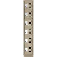 Assembled Lockerettes Clean Line Perforated Economy Lockers, 6 -tier, 18" x 72" x 12", Steel Sécurité Médic