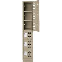 Assembled Lockerettes Clean Line Perforated Economy Lockers, 6 -tier, 18" x 72" x 12", Steel Sécurité Médic