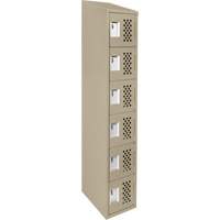 Assembled Lockerettes Clean Line Perforated Economy Lockers, 6 -tier, 18" x 72" x 12", Steel Sécurité Médic