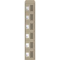 Assembled Lockerettes Clean Line Perforated Economy Lockers, 6 -tier, 18" x 72" x 12", Steel Sécurité Médic