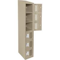 Assembled Lockerettes Clean Line Perforated Economy Lockers, 6 -tier, 18" x 72" x 12", Steel Sécurité Médic
