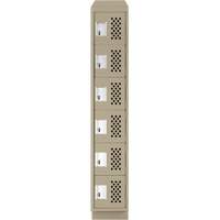 Assembled Lockerettes Clean Line Perforated Economy Lockers, 6 -tier, 18" x 72" x 12", Steel Sécurité Médic